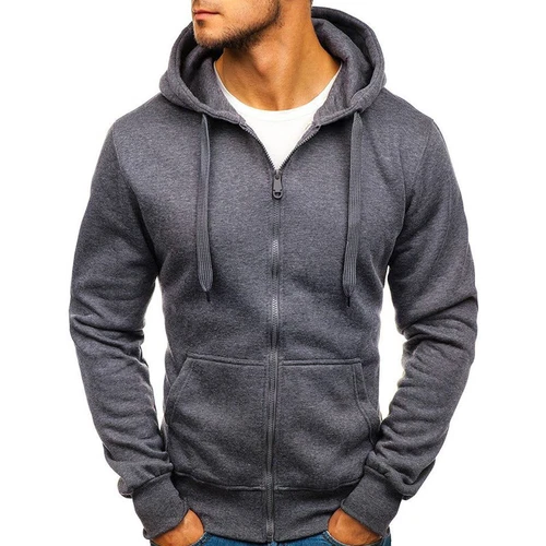 Herren Reißverschluss Hoodie Herbst Winter Sweatshirt Colorblock warme Jacke schwer - Bild 21 von 39