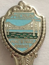 Vintage Souvenir Spoon US Collectible Michigan Mackinac Bridge