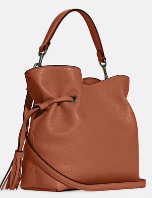 NWT COACH Andy Crossbody Shoulder Bag In Leather Sunset/Brown