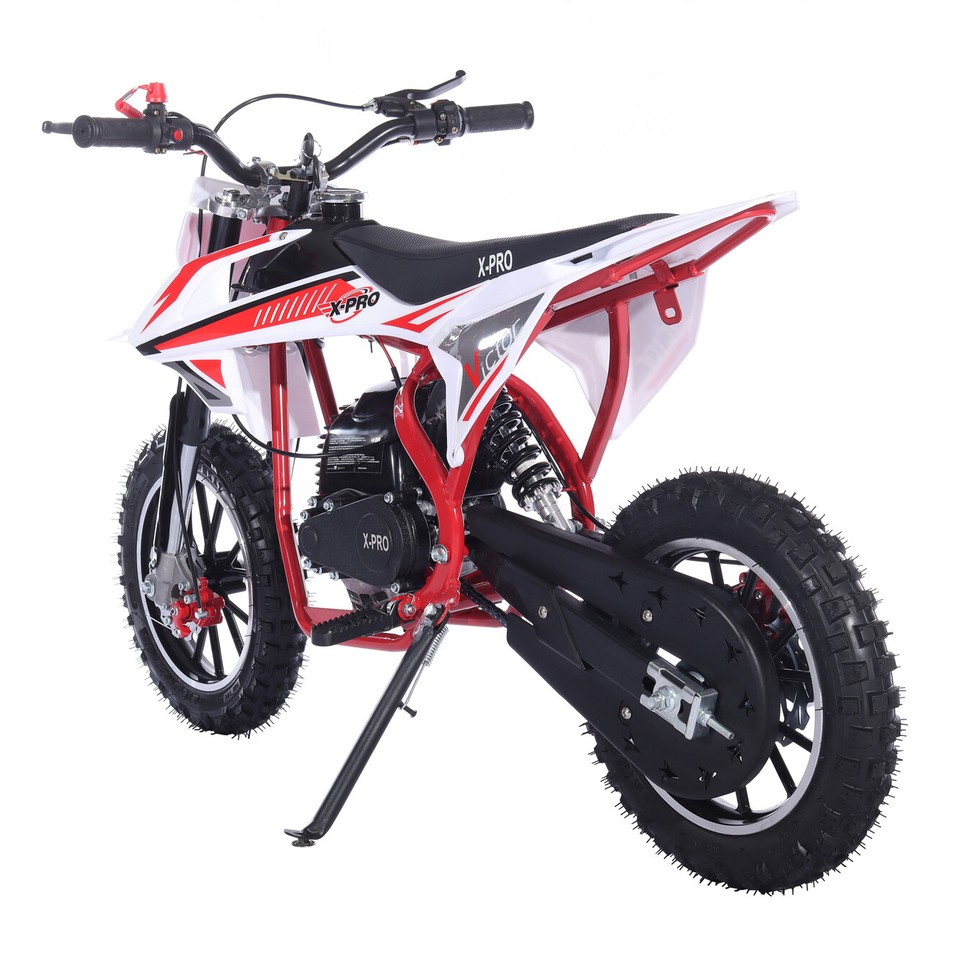 X-PRO Victor 40cc Gas-Powered Mini Dirt Bike - 4-Stroke Pit Bike For Kids, Pull Start, 10" Wheels, Blue