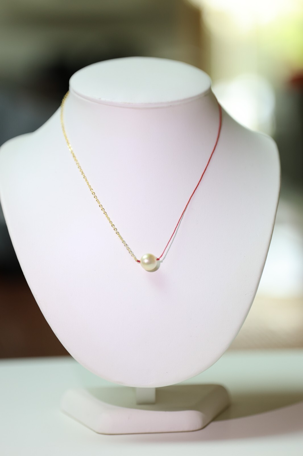Collier en gold filled et perle des mers du sud dorée naturelle