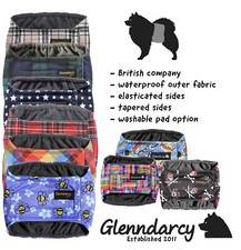 Glenndarcy Male Dog Belly Bands / Belt Nappy Diaper -  Waterproof Fabric