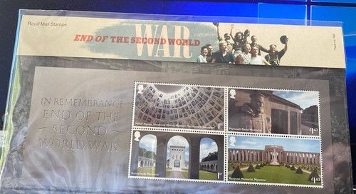 GB Präsentationspaket 585 ENDE DES ZWEITEN WELTKRIEGS ZWEITER BRIEFMARKENSATZ & BLATT