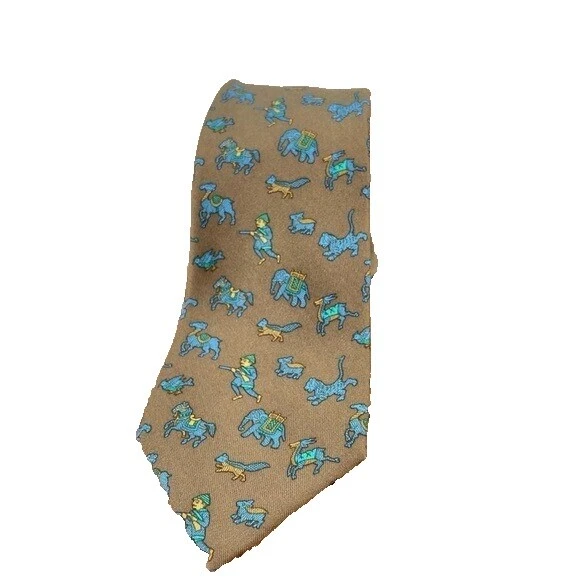 Lazos Marrón Estampado Animal HERMÈS para hombres