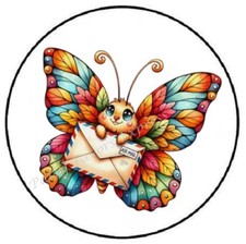 COLORFUL BUTTERFLY MAIL ENVELOPE SEALS LABELS STICKERS PARTY FAVOR