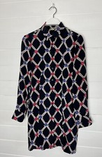 Celia Birtwell X Uniqlo Black Multi Print Pure Silk Tunic Shirt Dress XS 8 10
