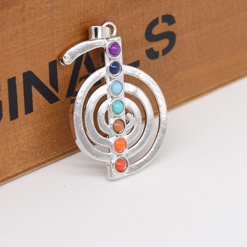 Seven Chakra Healing Point Reiki Bead Gemstone Pendant + Necklace+ Gift Pouch - Picture 10 of 39