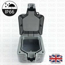 WATERPROOF OUTDOOR GARDEN 1 GANG SINGLE SOCKET ENCLOSURE BOX IP66 LOCKABLE