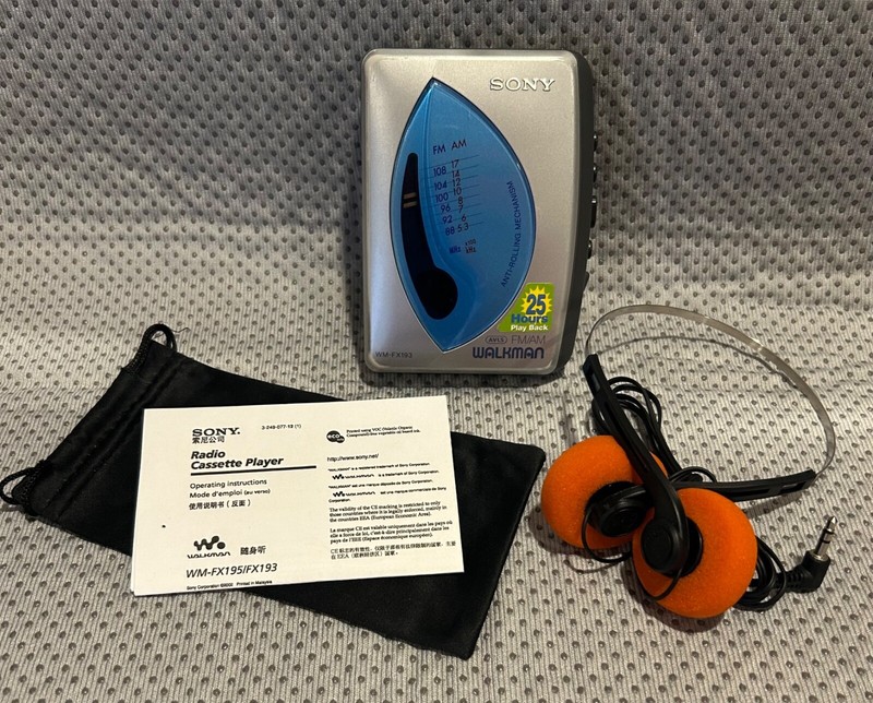 Sony Walkman WM-FX193. NEW Belt. Motor Speed Set.  NEW Headphones. Works 100%!!