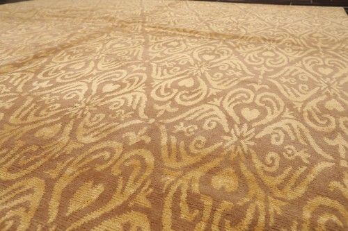 8'x10' Hand Knotted Wool & Silk Tibetan Oriental Area Rug Transitional 8x10 Tan - Picture 9 of 9