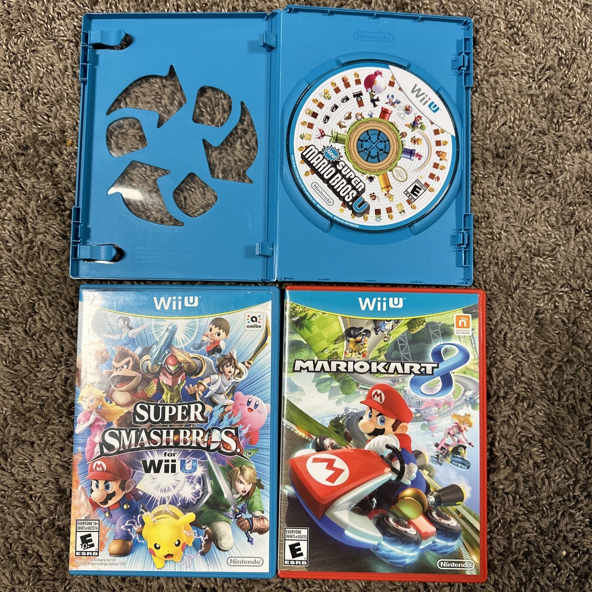 Lot of NintendoWii U Games- Super Mario Bros U, Mario Kart 8, Super Smash  Bros
