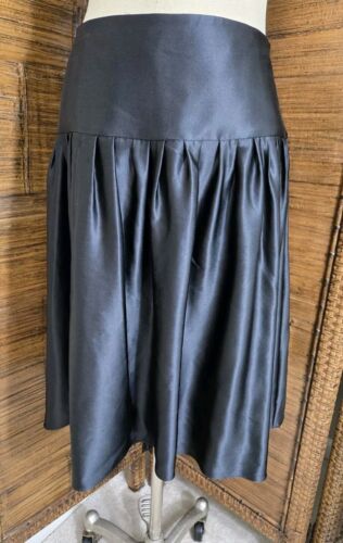 Express Silk Satin Skirt Black Drop Waist Size 10
