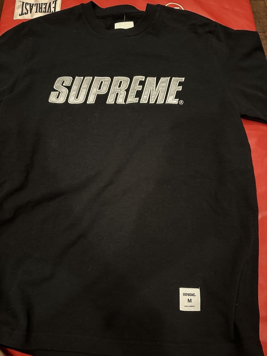 Supreme Long Sleeve T Shirt M Medium Reflective L/S Top FW 17 Brand New  Black