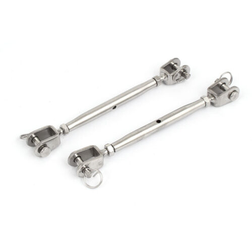 M5 Stainless Steel Jaw to Jaw Turnbuckles 2 Pcs for Wire Rope Cable - Afbeelding 1 van 2