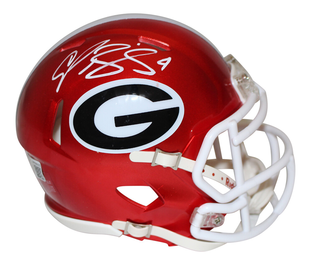 Champ Bailey Autographed Signed Georgia Bulldogs Flash Mini Helmet Beckett 