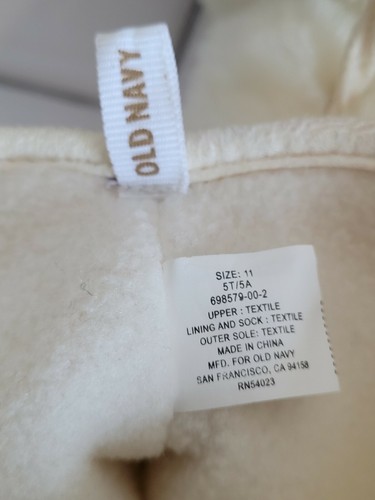 OLD NAVY Toddlers Fur Bootie Slippers with Front Pom Pom Detail Color Cream  Siz - Picture 5 of 6