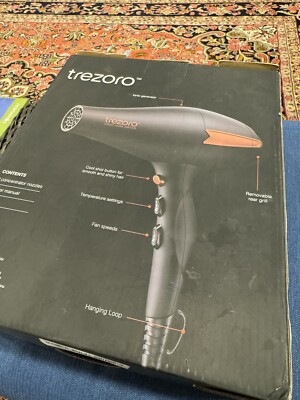 Trezoro 93001 Black Lightweight Professional Wired Ionic Salon Hair Dryer