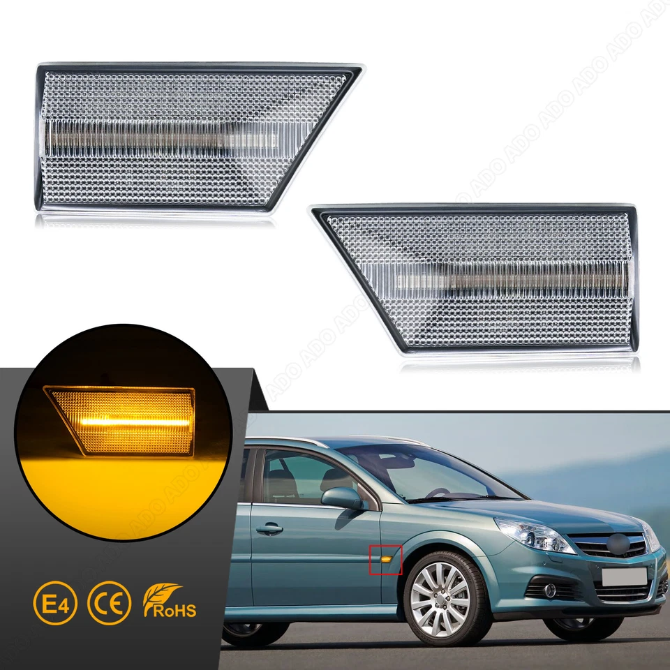 2 frecce laterali a led in vetro trasparente per Opel Signum | Vectra C | anno 2002-08 | - Immagine 2 di 4