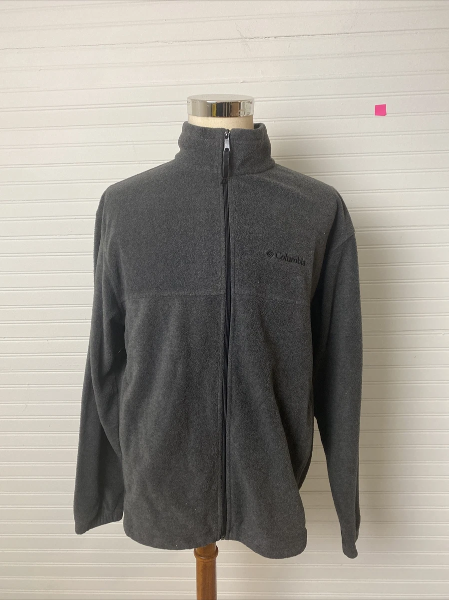 Columbia Mens L Fleece Jacket Full Zip Up Gray Long Sleeve Zipper