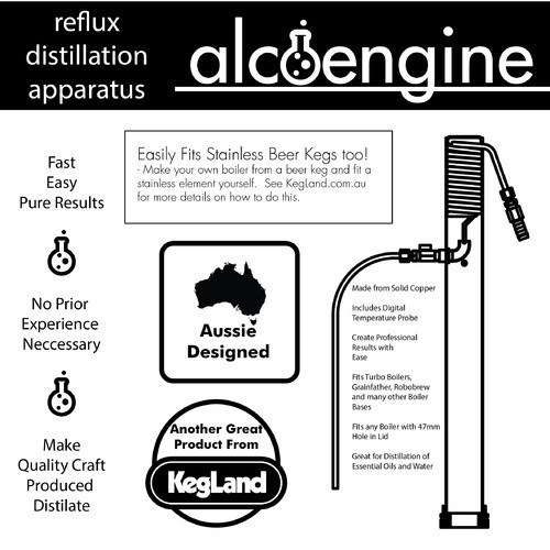 AlcoEngine Copper Reflux Still Top w/ Garden Hose Quick Disconnect (QD) - Picture 3 of 12