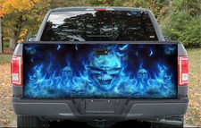 Flaming Skull Tailgate Wrap Vinyl Graphic Decal Sticker Car Trunk Design