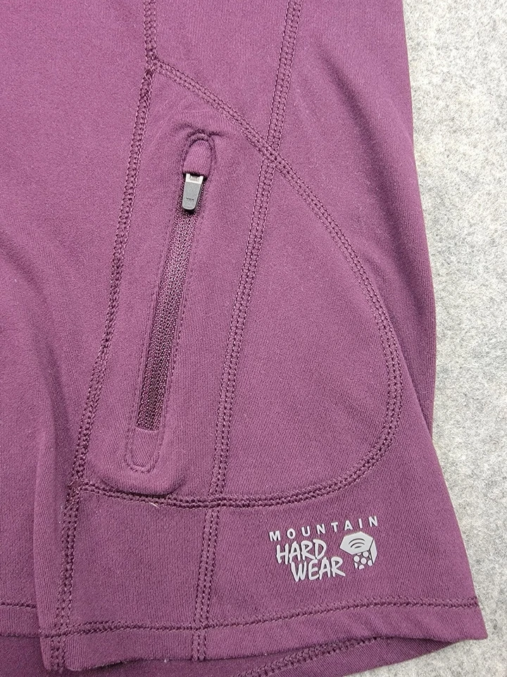 Pullover Mountain Hardwear para mujer pequeño púrpura media cremallera manga larga agujeros para los pulgares Foto 4 de 4