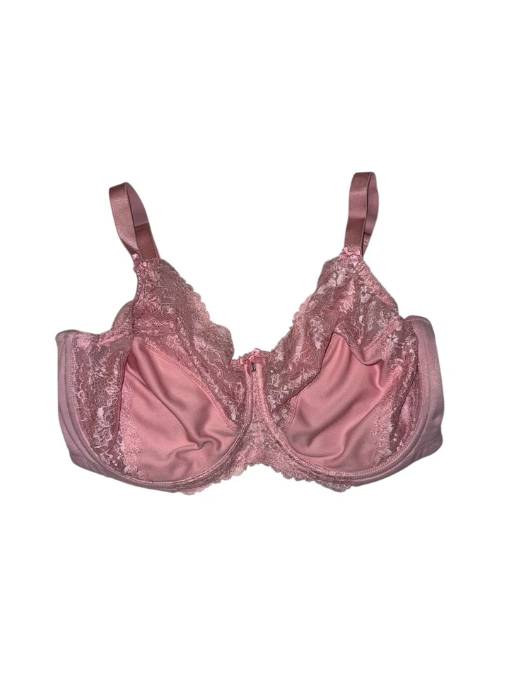 Sutiã Glamorise Rosa Renda 40H Figura Completa Coquete Macia Menina Lingerie - Imagem 2 de 4
