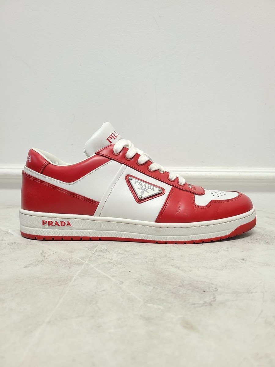 ★PRADA★三角ロゴ サテン エスパドリュー Prada Red Triangle Logo Downtown Leather Sneakers 6