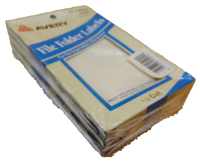 Avery file folder labels lot 3 05202 white FF-3 742 in all NOS sealed