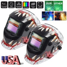 2Pack True Color Solar Auto Darkening Welding Helmet Arc Tig Mig Grinding Hood