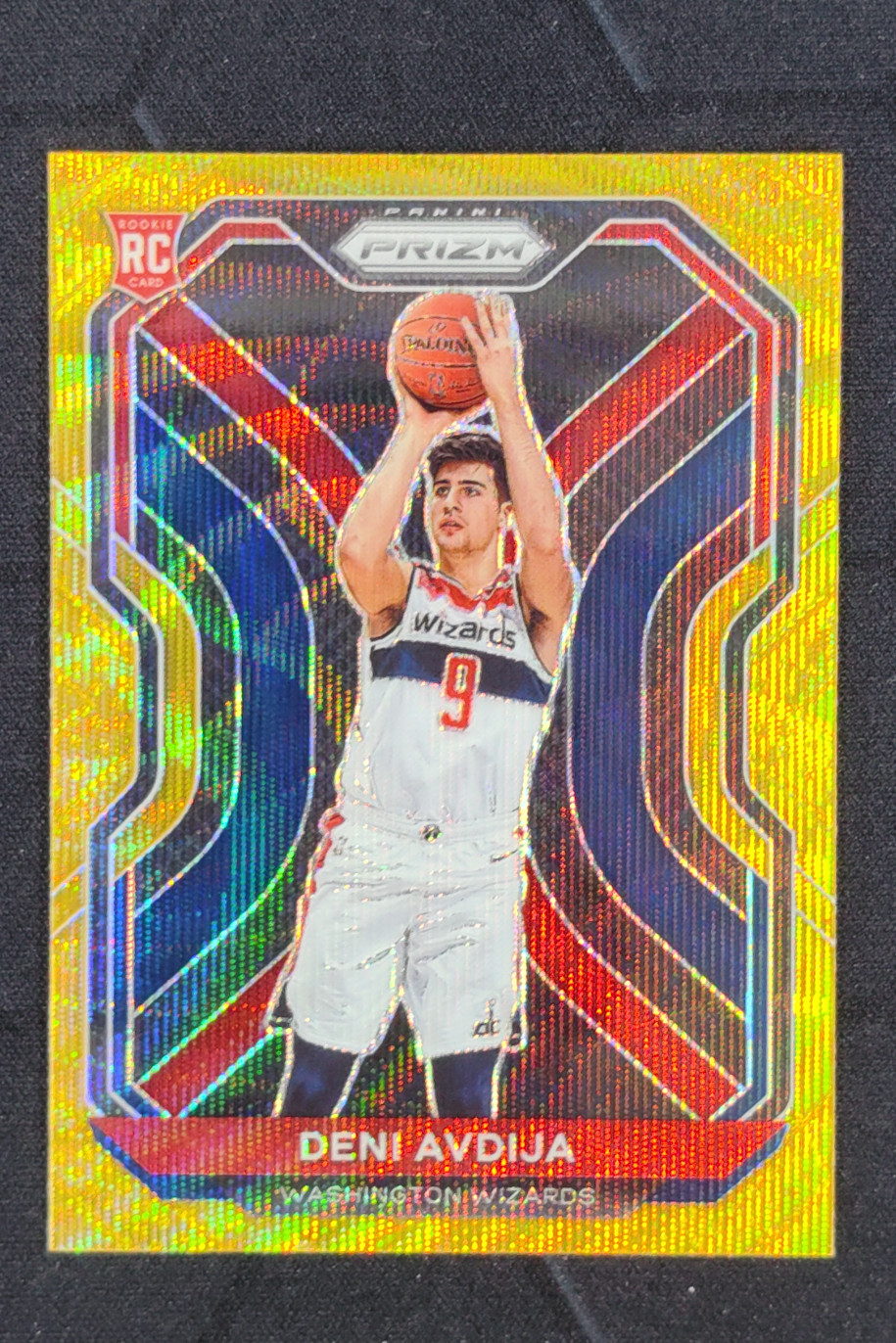 2020-21 Panini Prizm Deni Avdija Prizms Gold Wave RC #290 Washington Wizards