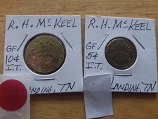 Tennessee Trade Tokens Lot -R.H.McKeel-Cuda Landing Tenn-TN-Good for 5c and 10c
