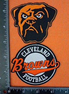 2 Qty CLEVELAND BROWNS NFL  FOOTBALL  LOGO IRON ON PATCHES