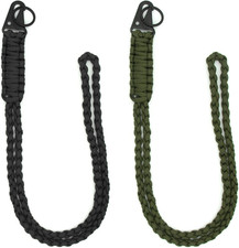 2 Pieces Heavy Duty Paracord Lanyard Braided 550 Necklace Keychains Whistles