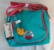 New Kipling New Kichirou Insulated Lunch Bag Peacock Teal Stripe