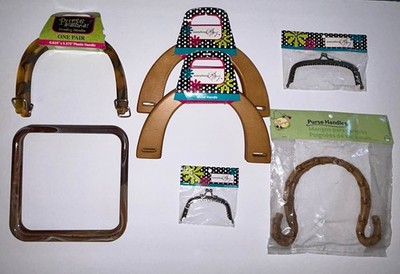 Lot Of Purse Handles Frames Wood Plastic Acrylic Metal Bag Making Craft