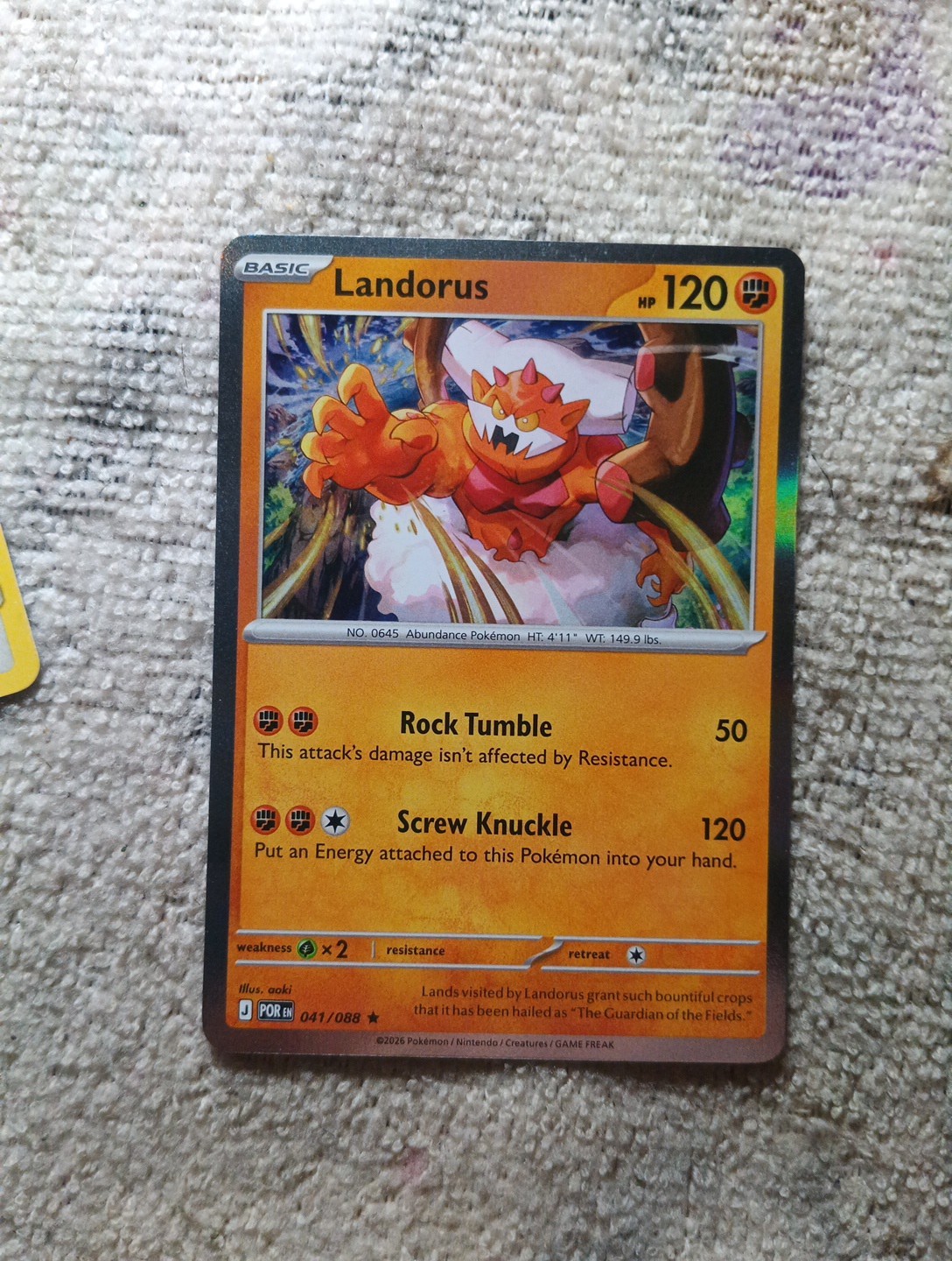 Landorus - Rare - Perfect Order #041 - Pokemon - NM -A