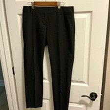 Express Women s Black Solid Flat Front Dress Pants Regular Size 6