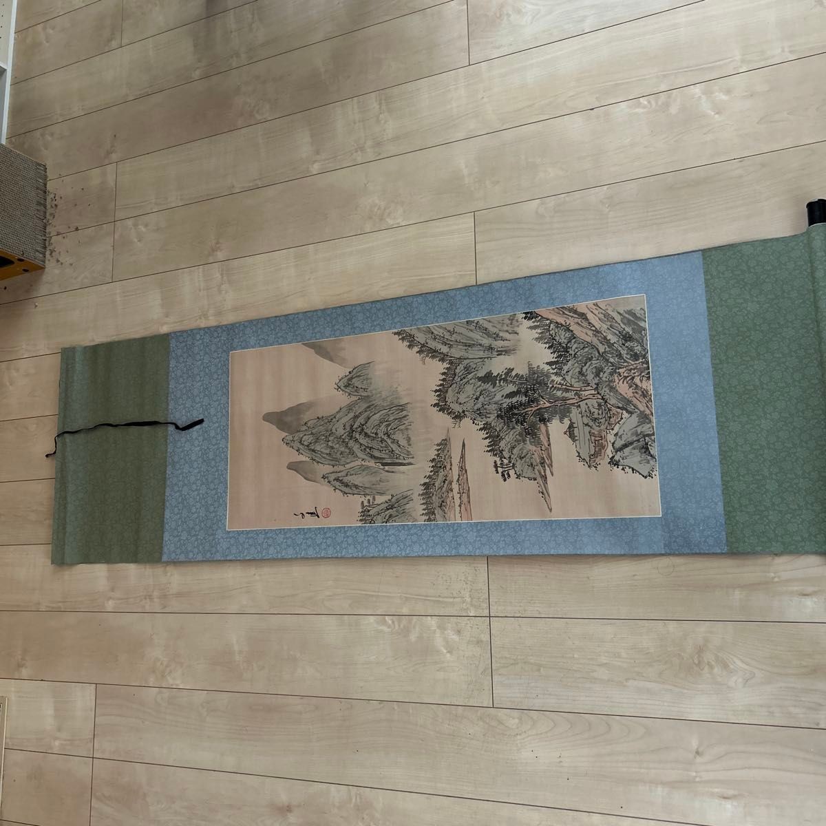 Japanese style landscape ink painting scroll for Japanese room decor, antique