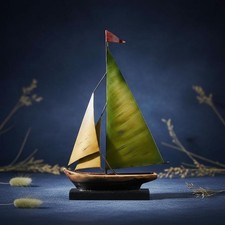Metal Sailboat Model Light Luxury Iron Sailboat Statue Retro Design