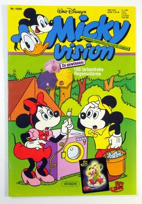 Micky Vision 2.Serie Heft 10 von1990 mit Sticker und Klappseite Ehapa Verlag Z 1