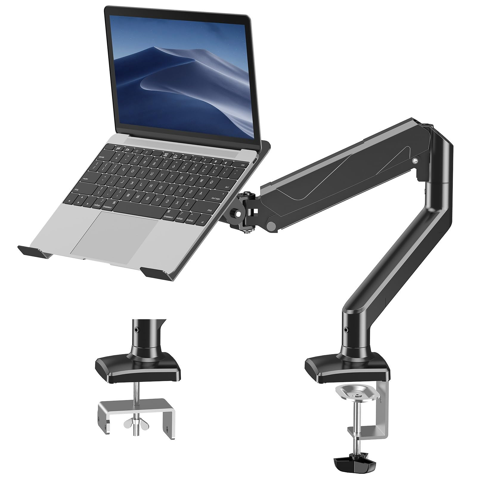 2-in-1 Gas Spring Laptop Stand Desk Mount for Monitor and Laptop Support-image