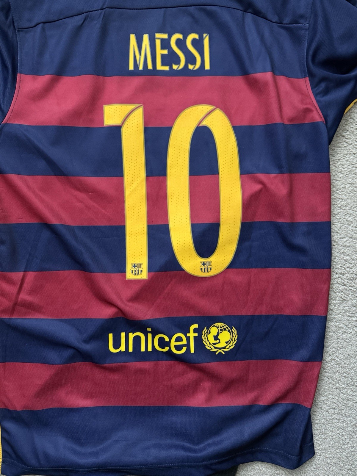 FC Barcelona Nike 2018/2019 Football Soccer Home Jersey Kit #10 Messi Size Large