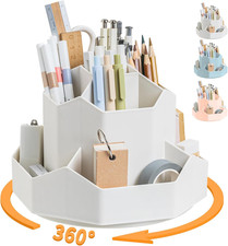 Pencil Pen Holder for Desk,9 Slots 360 Degree Rotating Desk Organizers,Desktop S
