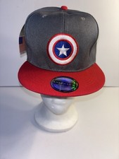 Marvel Avengers Captain America Shield Embroidered Snapback Hat Gray