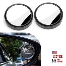 2 Pieces Blind Spot Mirrors, 2" Round HD Glass Convex, 360 Degrees 2 PCS Black