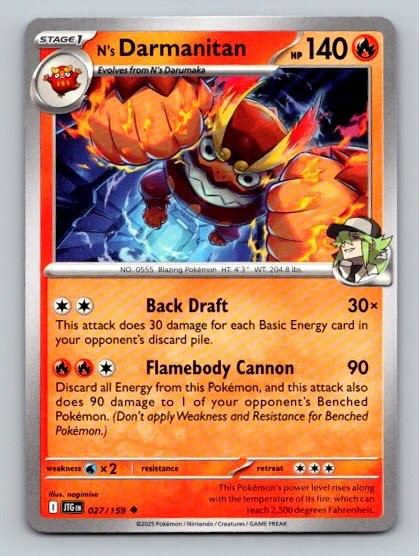 2025 Pokemon Card SV09: Journey Together N's Darmanitan 27/159