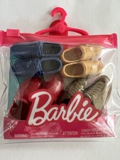 New   GWF12 Barbie KEN Doll Shoes Fashion Pack 4-Pairs  A390 