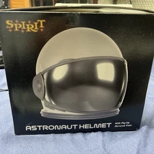 Spirit Halloween White Astronaut Helmet With Flip-Up Visor In Box Ages 14+