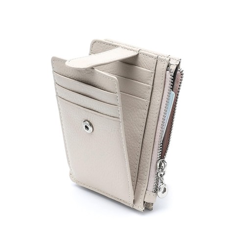 Schmale Geldbörse für Damen Dünn Damen Kartenetui RFID Schutz Echtleder S...